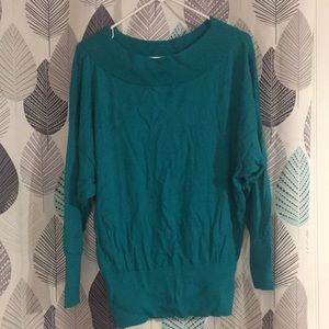 Express Turquoise Off the Shoulder Sweater